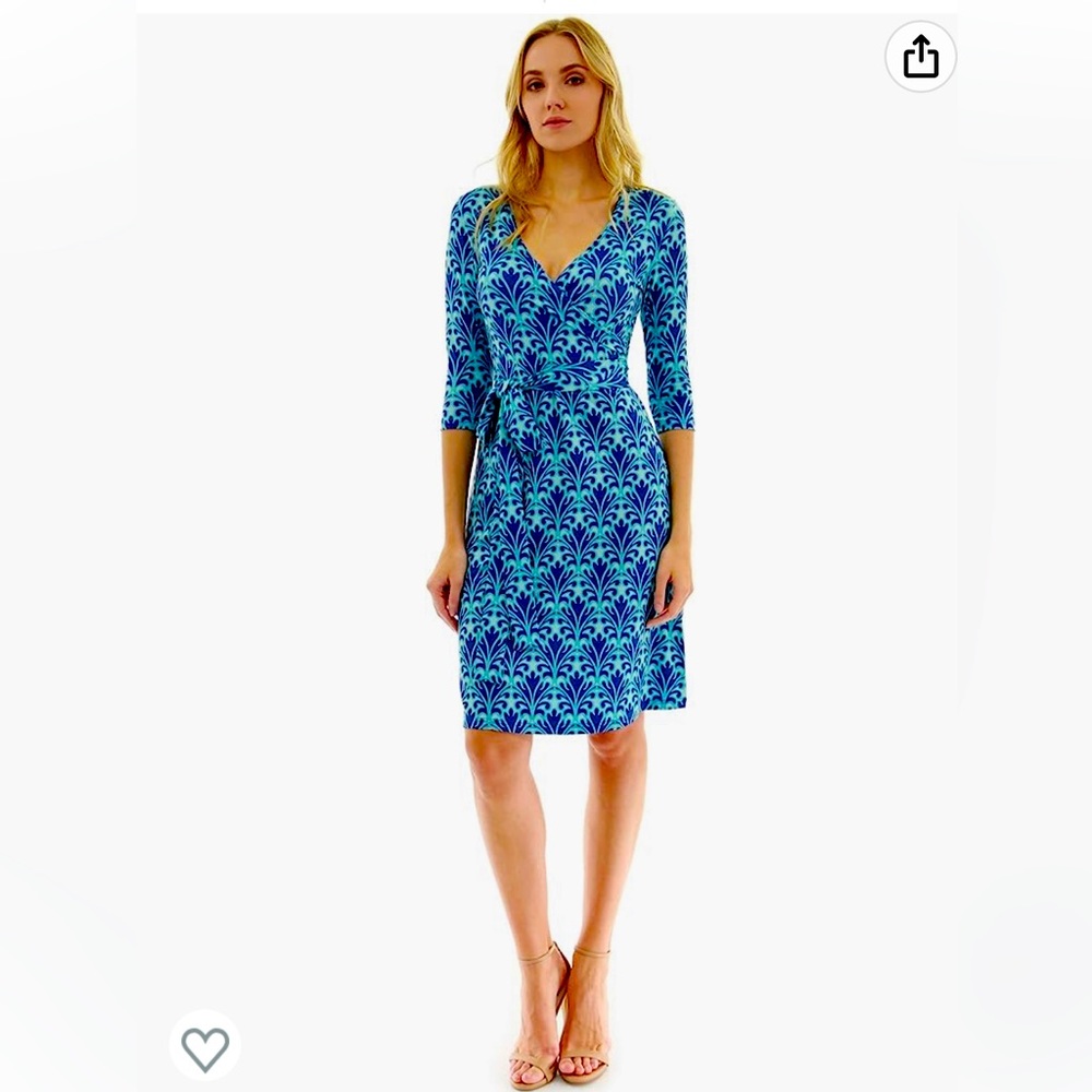 Patty Boutik Faux Wrap A Line - Turquoise and Blue - 14 XL